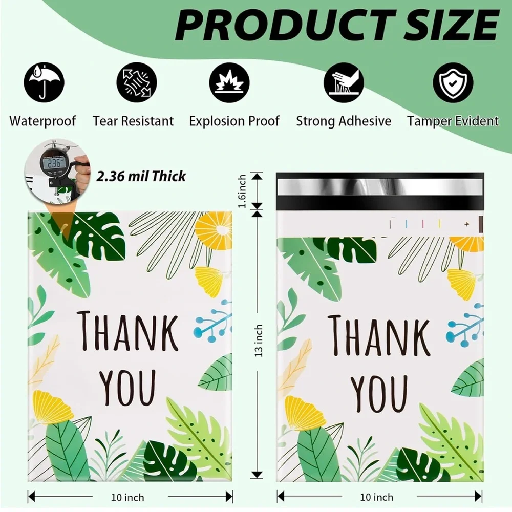 PolyMailers; Floral Thank You Gift Bags (12)